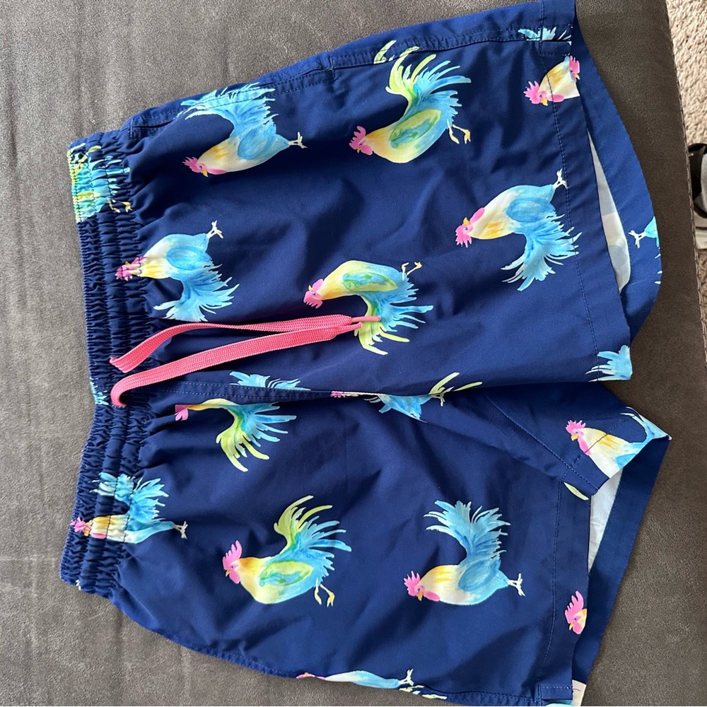 Chubbies Swim Trunks - Blue with Rooster Print size S